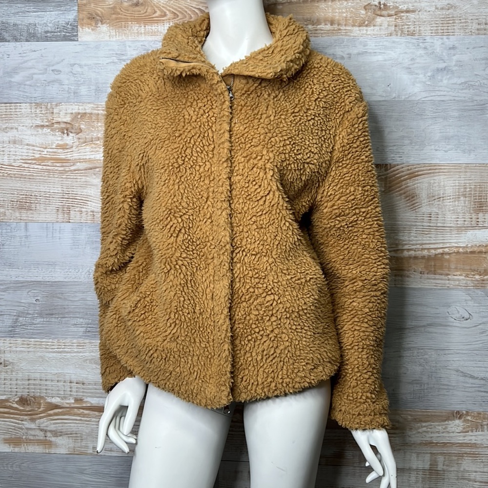Pacsun Camel Teddy Bear Hazel Sherpa Jacket Size Small Gem